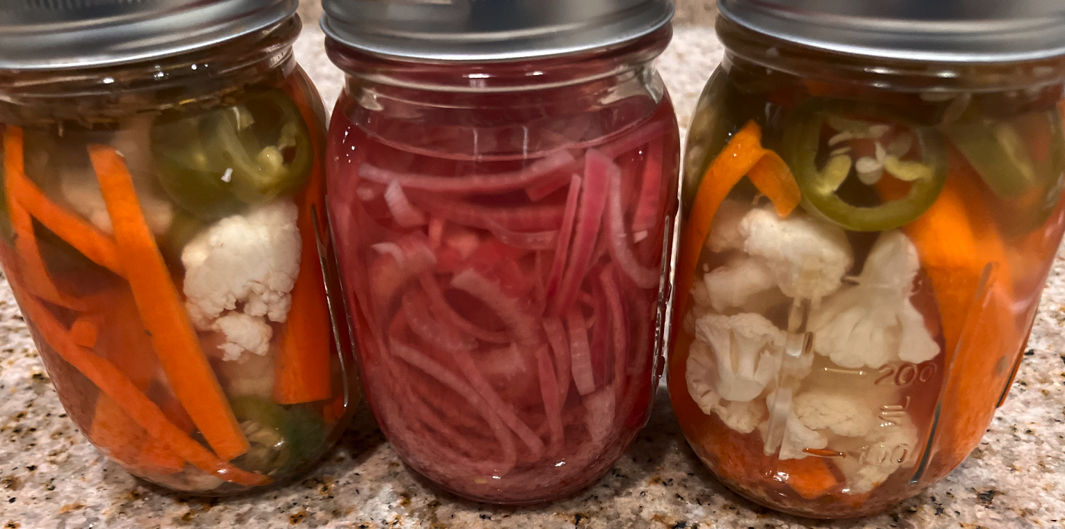 Homemade fresh veggie pickles